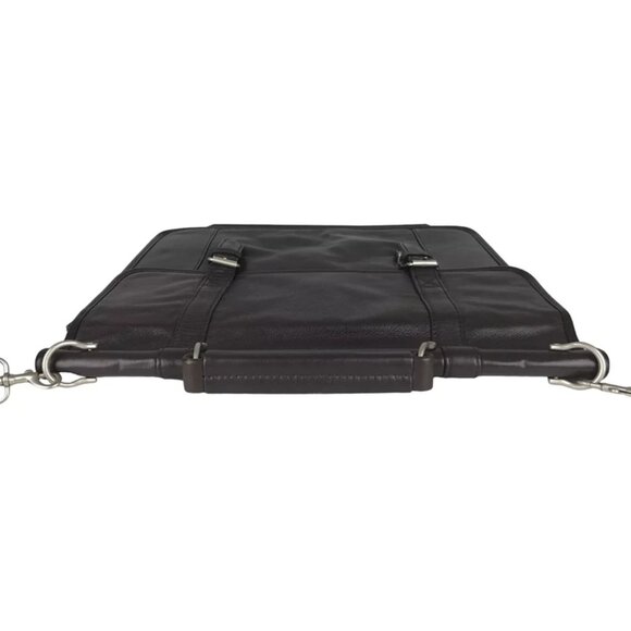 Wilsons Leather Unisex Brown Detachable Strap Top Handle Briefcase Document Case - Picture 9 of 10